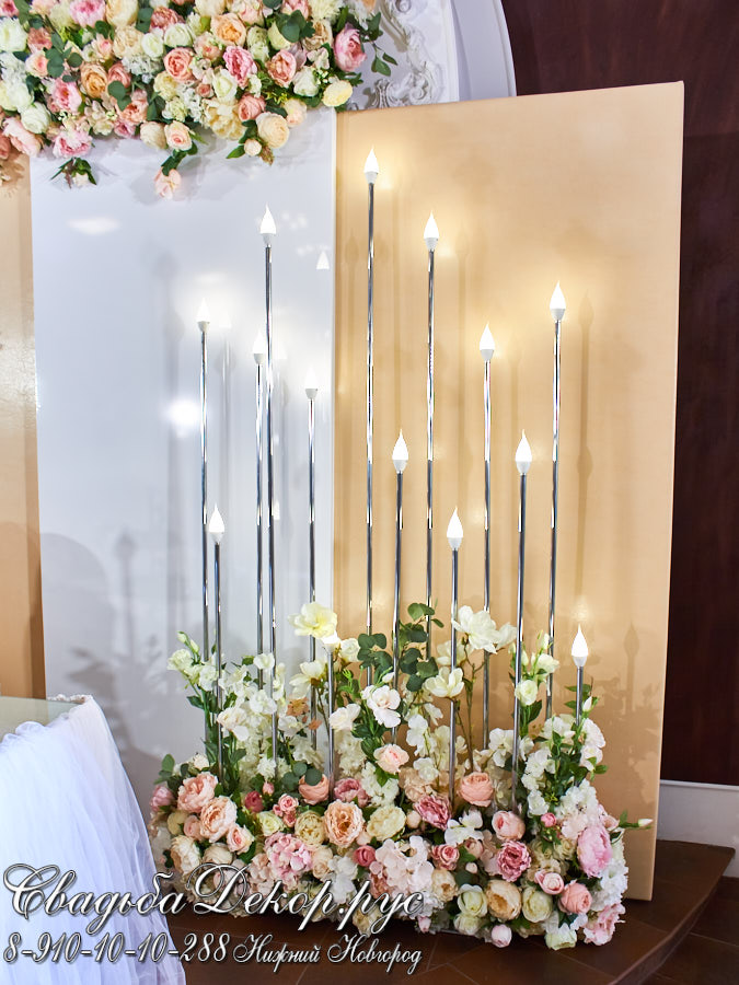 Свадебный декор хромированные пики светильники кафе Березовая роща заказать купить недорого